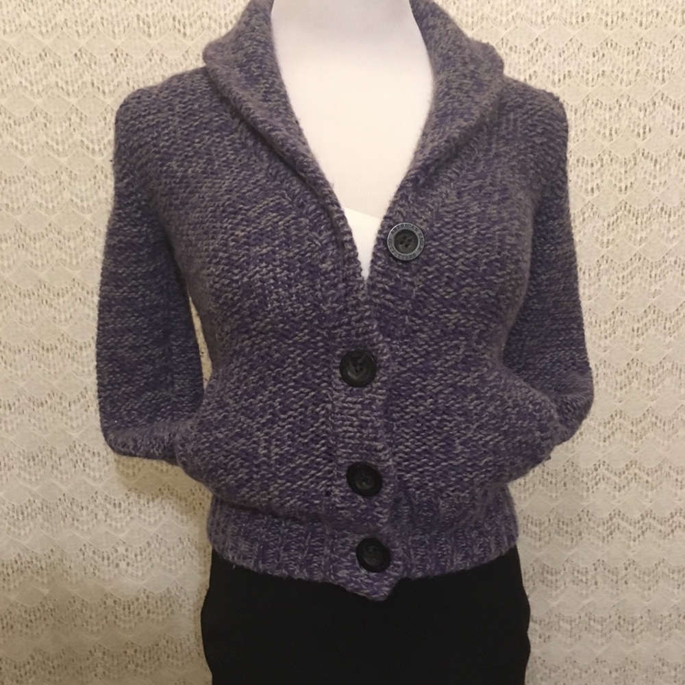 American Eagle purple and grey knitted jacket